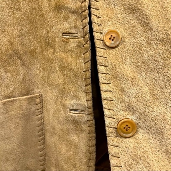 VINTAGE camel suede coastal cowgirl blazer size Large - Picture 9 of 12